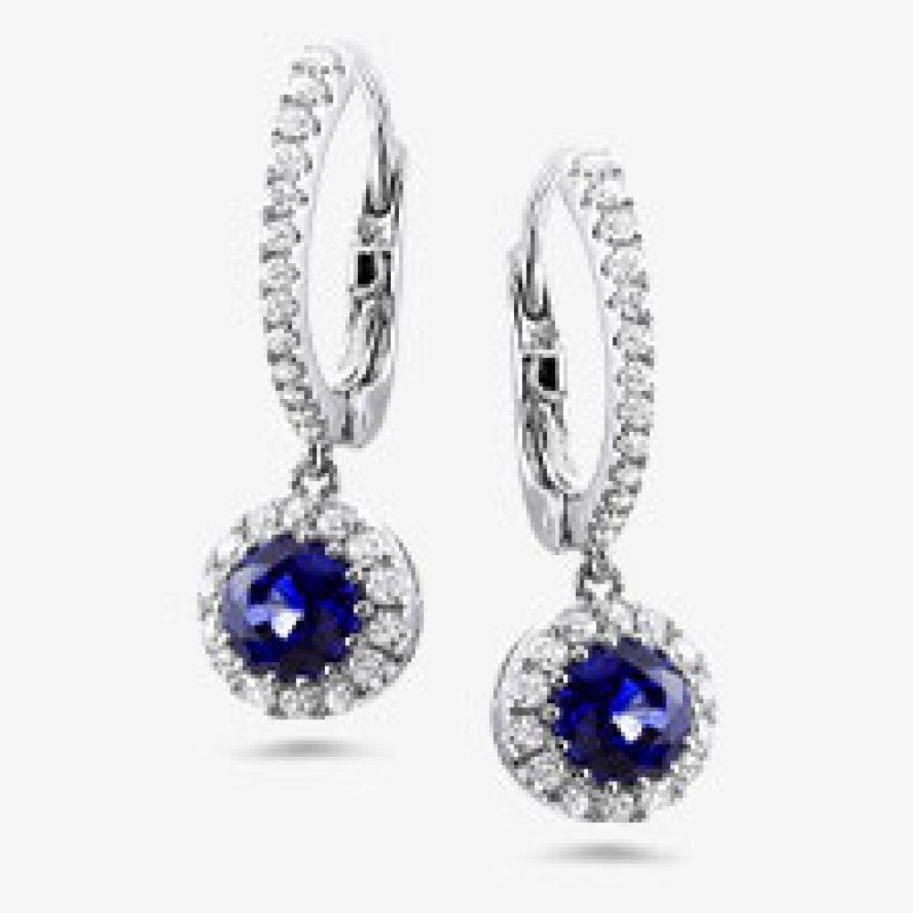 Sapphire Halo Earrings